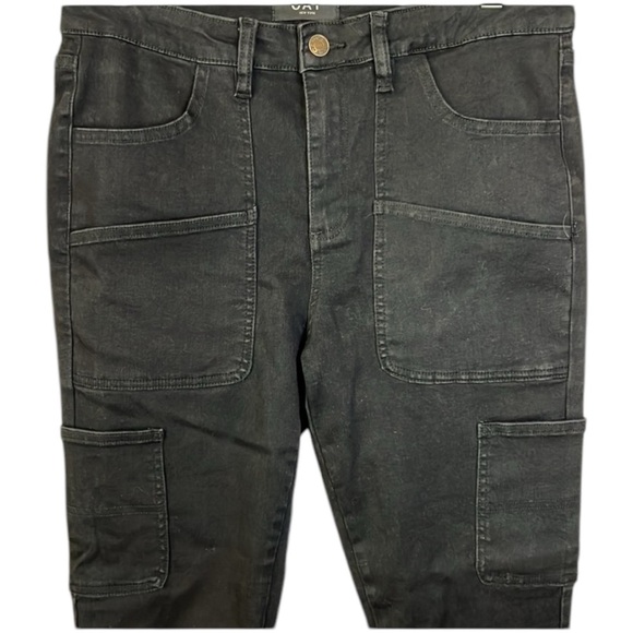 OAT New York Cargo Utilitarian Mid Rise Skinny Ankle Jeans Size 30 In Black - Picture 3 of 11